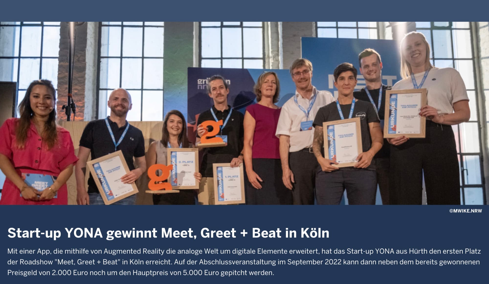 YONA beim Next Reality Contest 2022